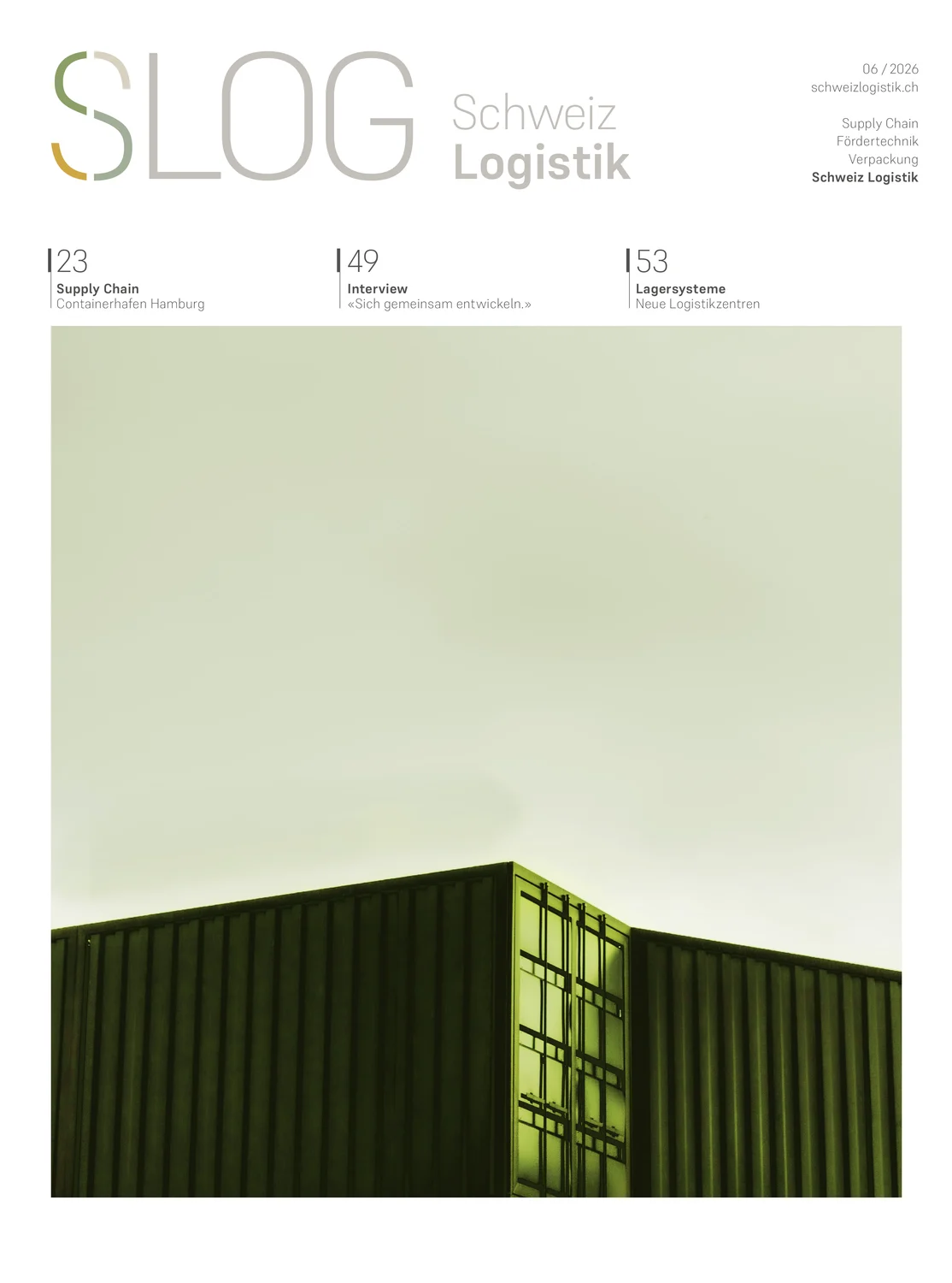 Titelseite der Ausgabe 02/26 von Schweiz Logistik